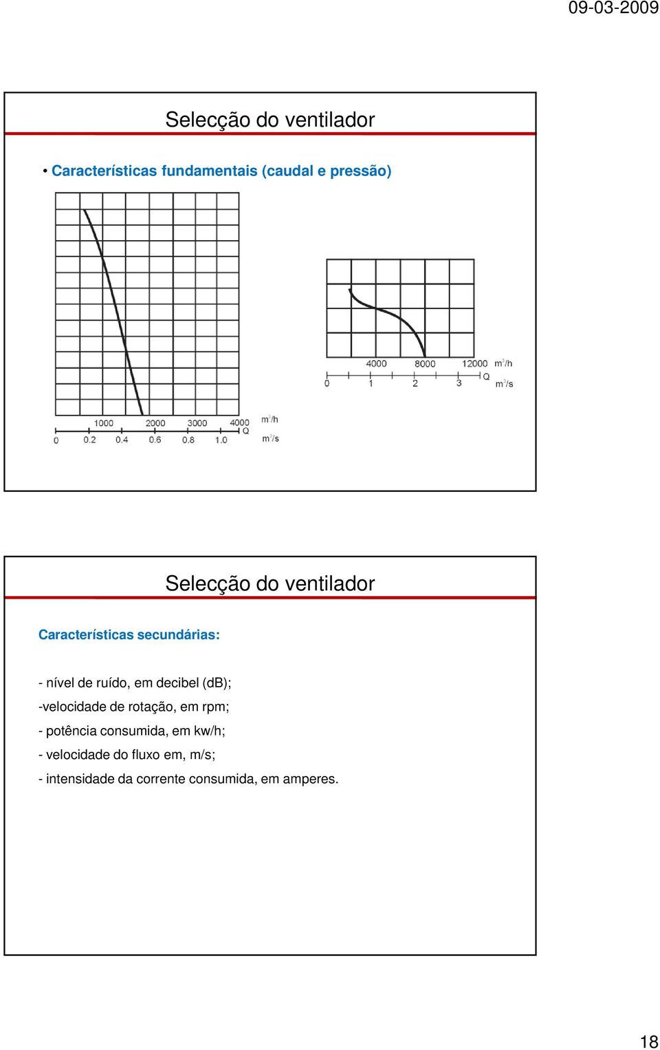 decibel (db); -velocidade de rotação, em rpm; - potência consumida, em