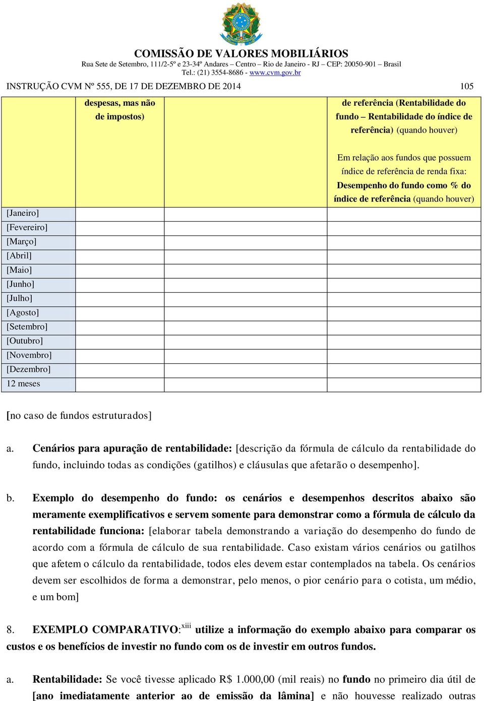 índice de referência (quando houver) [no caso de fundos estruturados] a.