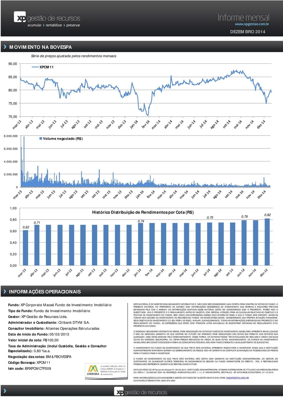 Fundo: XP Corporate Macaé Fundo de Investimento Imobiliário Tipo de Fundo: Fundo de Investimento Imobiliário Gestor: XP Gestão de Recursos Ltda. Ad