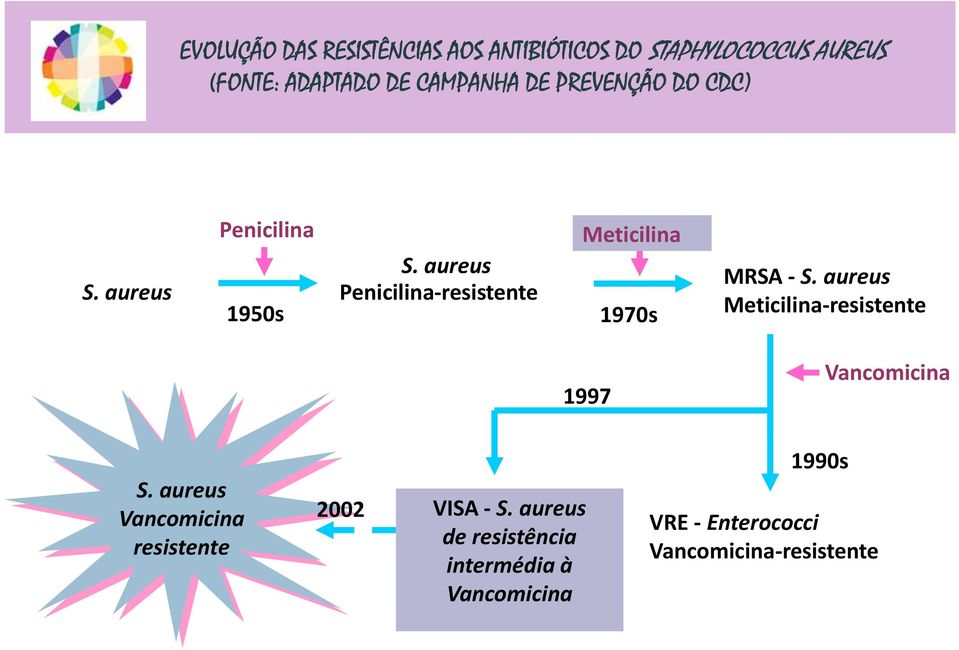 aureus Penicilina-resistente Meticilina 1970s MRSA -S.