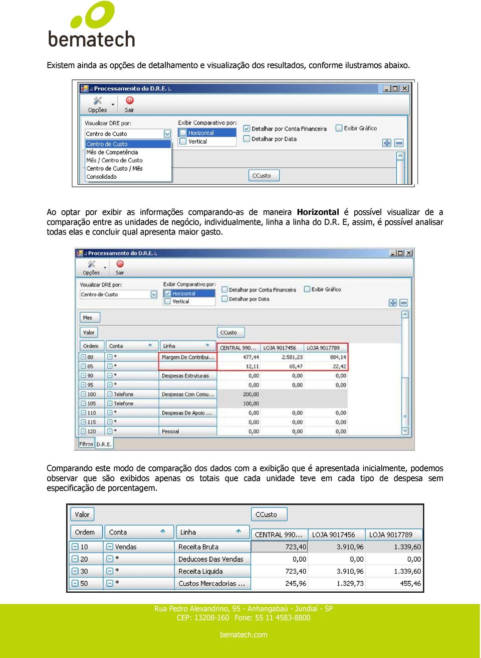 individualmente, linha a linha do D.R. E, assim, é possível analisar todas elas e concluir qual apresenta maior gasto.