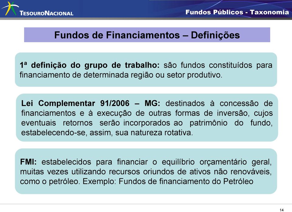 Lei Complementar 91/2006 MG: destinados à concessão de financiamentos e à execução de outras formas de inversão, cujos eventuais retornos serão