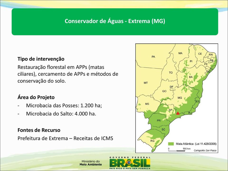 conservação do solo. Área do Projeto - Microbacia das Posses: 1.