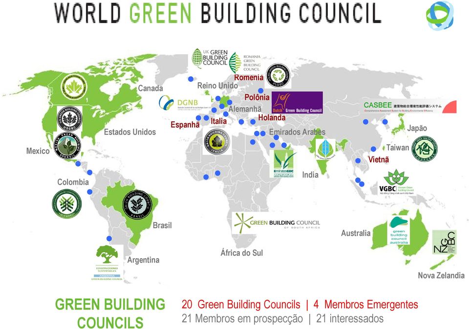 Australia Argentina África do Sul Nova Zelandia GREEN BUILDING COUNCILS 20