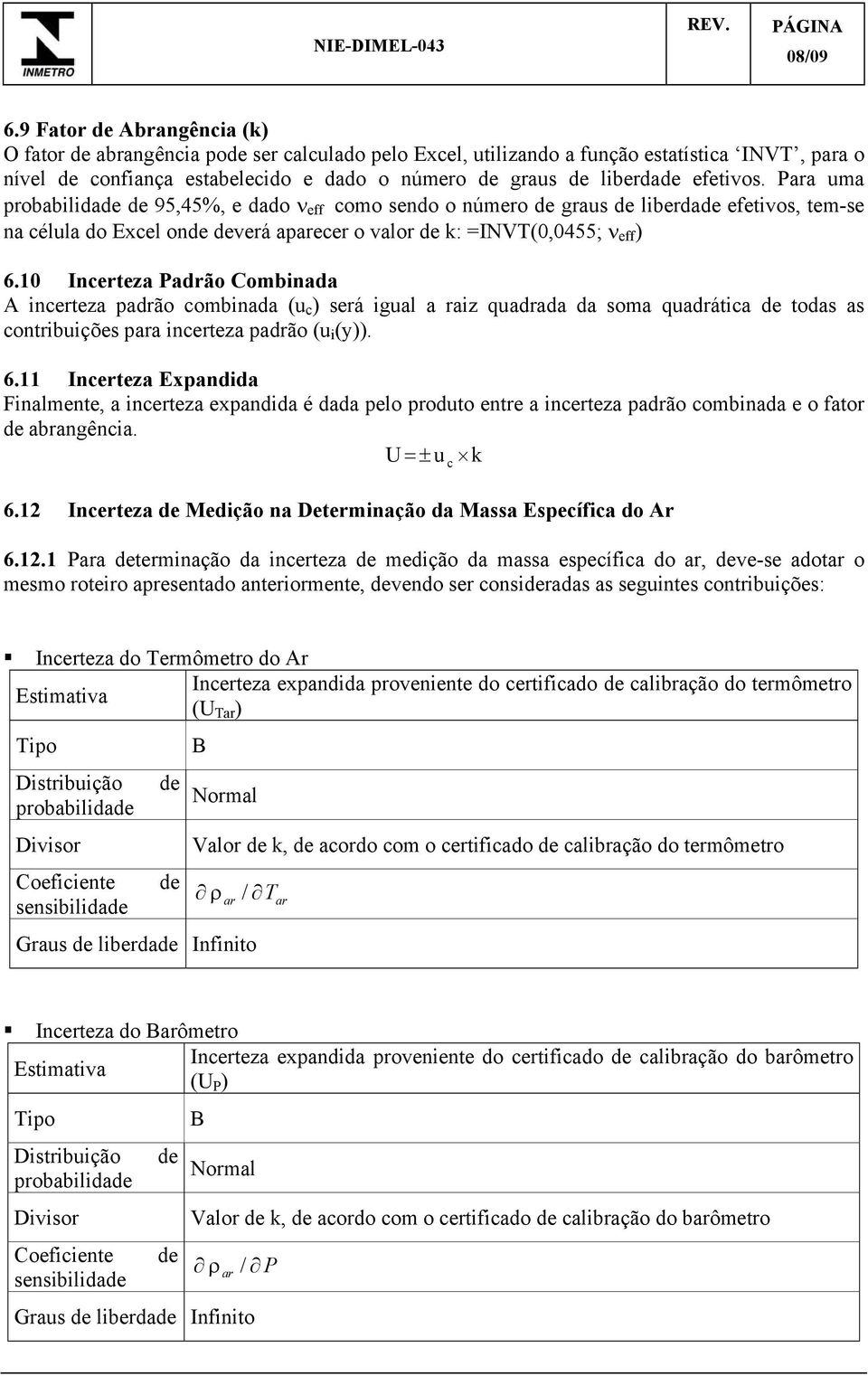 0 Icertez Pdrão Combd A certez drão combd (u c ) será gul rz qudrd d som qudrátc tods s cotrbuções certez drão (u (y)). 6.