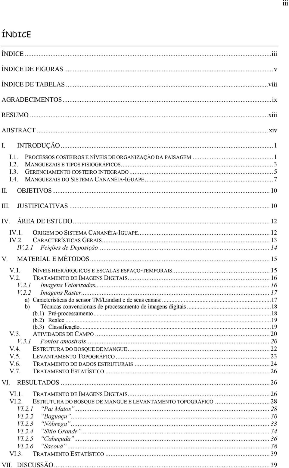 1. ORIGEM DO SISTEMA CANANÉIA-IGUAPE...12 IV.2. CARACTERÍSTICAS GERAIS...13 IV.2.1 Feições de Deposição...14 V. MATERIAL E MÉTODOS...15 V.1. NÍVEIS HIERÁRQUICOS E ESCALAS ESPAÇO-TEMPORAIS...15 V.2. TRATAMENTO DE IMAGENS DIGITAIS.