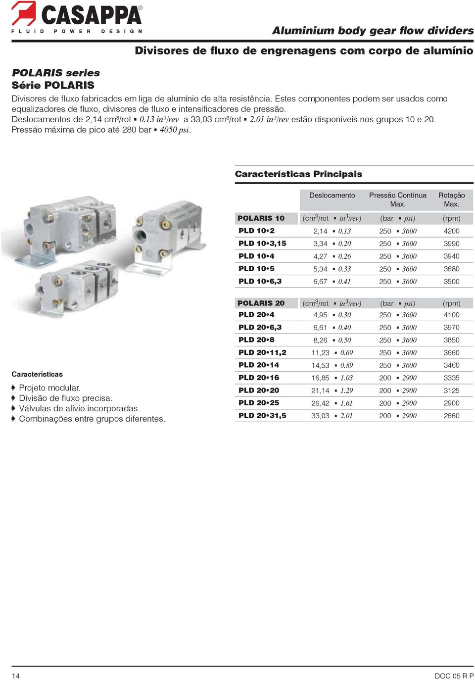 G 3500 Características Projeto modular. Válvulas de alívio incorporadas.