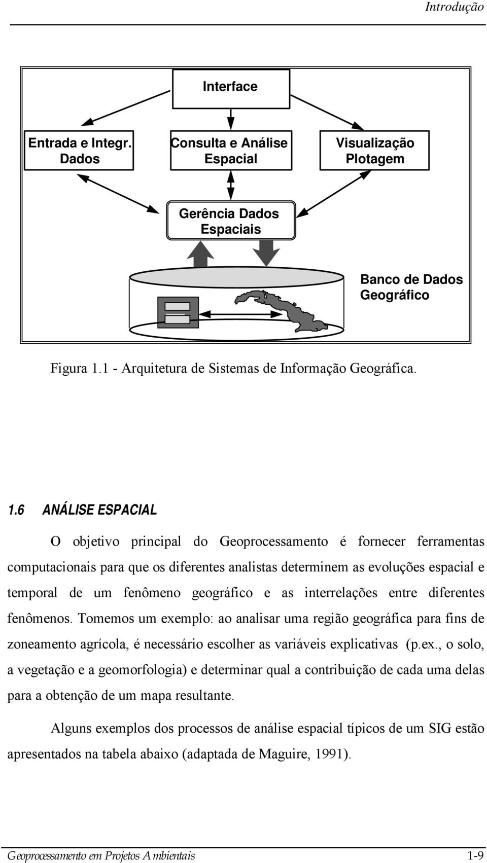 6 ANÁLISE ESPACIAL O objetivo principal do Geoprocessamento é fornecer ferramentas computacionais para que os diferentes analistas determinem as evoluções espacial e temporal de um fenômeno