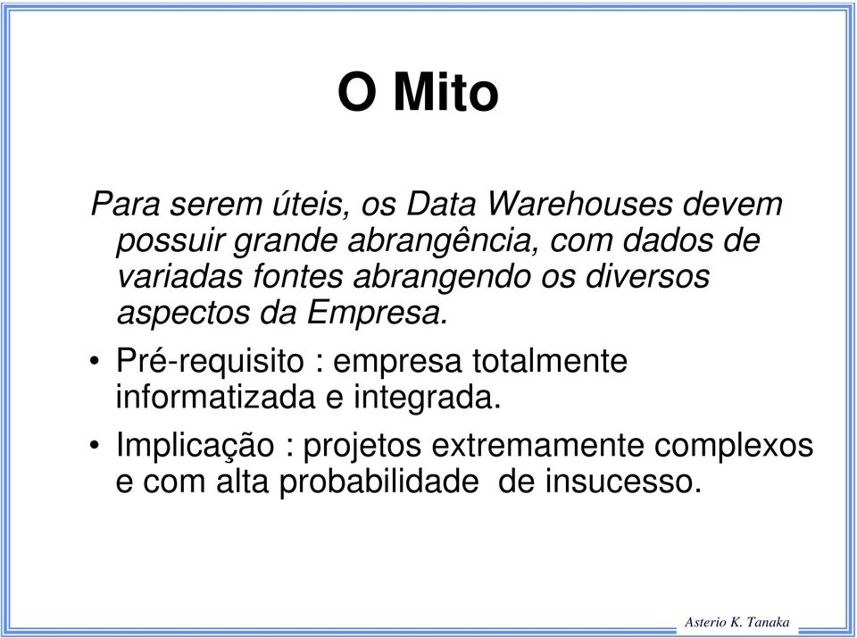 da Empresa. Pré-requisito : empresa totalmente informatizada e integrada.