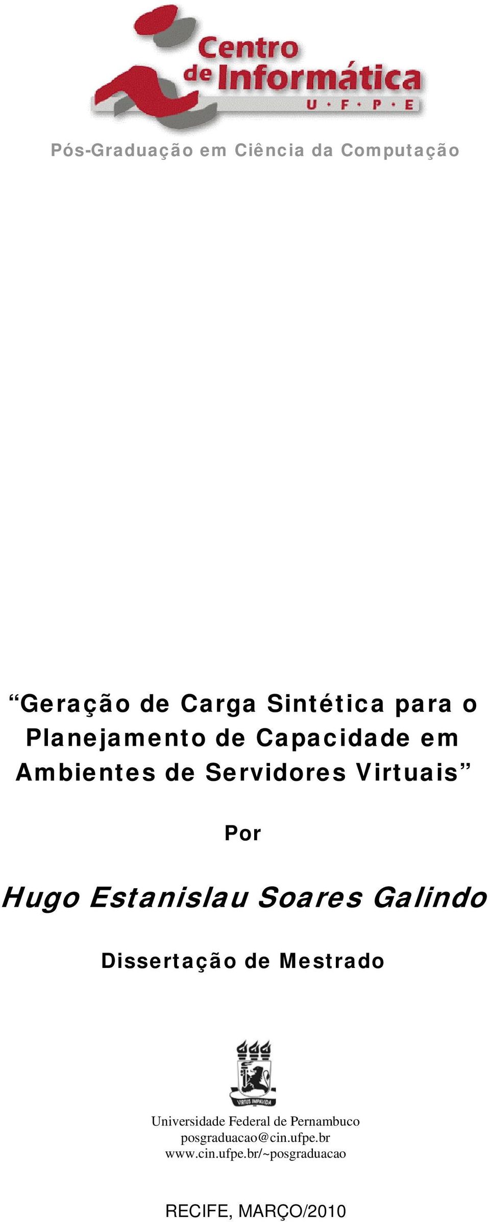 Estanislau Soares Galindo Dissertação de Mestrado Universidade Federal de