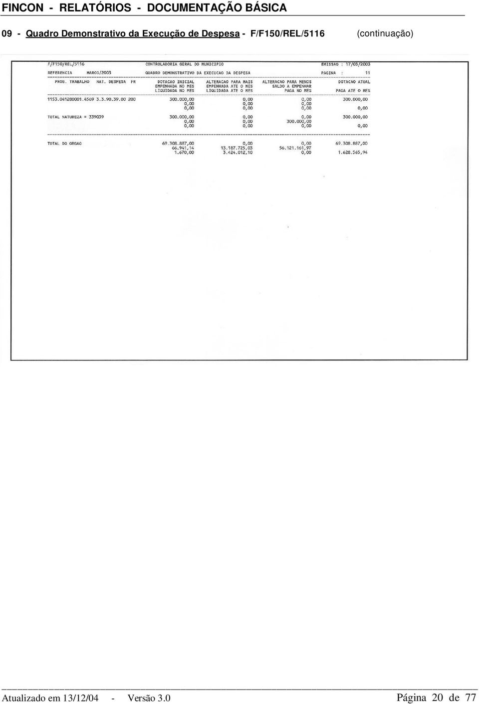 F/F150/REL/5116 (continuação)