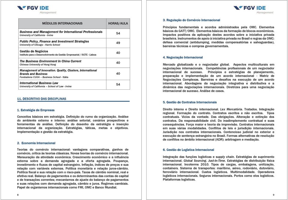 Quality, Clusters, International Brands and Business Fondazione CUOA Business School - Itália International Business Law University of California School of Law - Irvine 11.