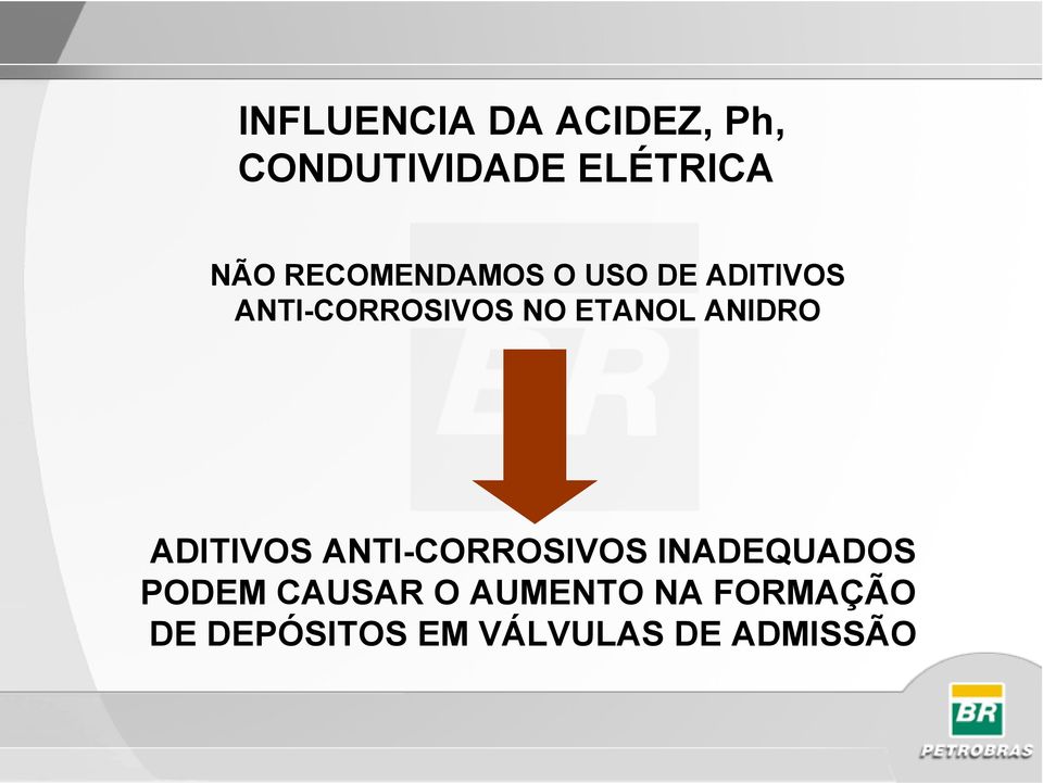 ANIDRO ADITIVOS ANTI-CORROSIVOS INADEQUADOS PODEM CAUSAR