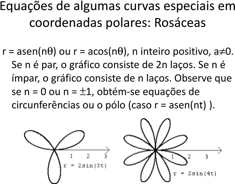 Se n é par, o gráfico consiste de 2n laços.