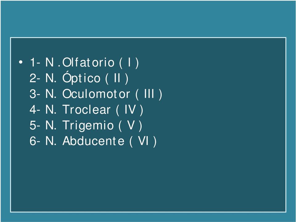 Oculomotor ( III ) 4- N.