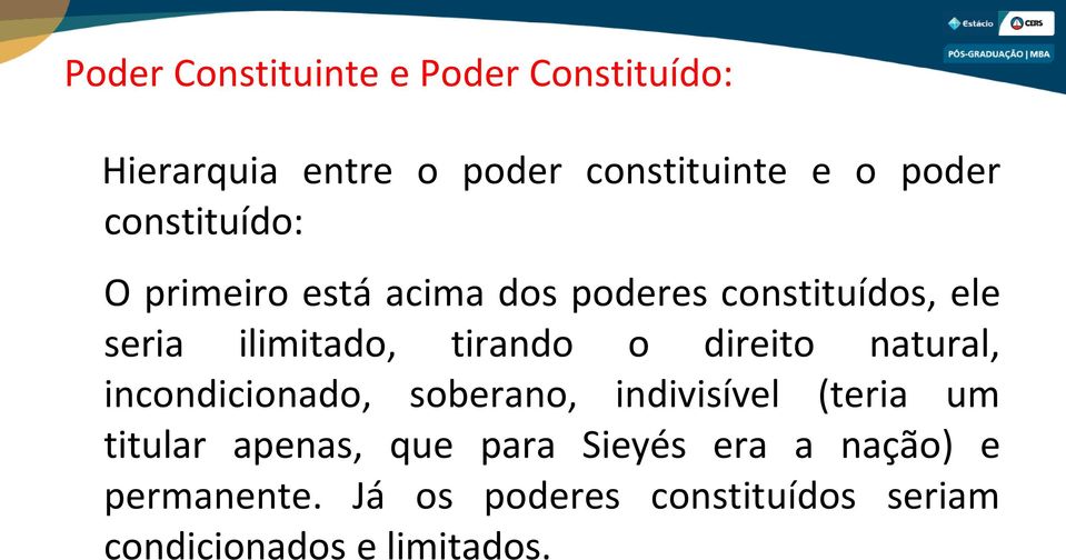 o direito natural, incondicionado, soberano, indivisível (teria um titular apenas, que