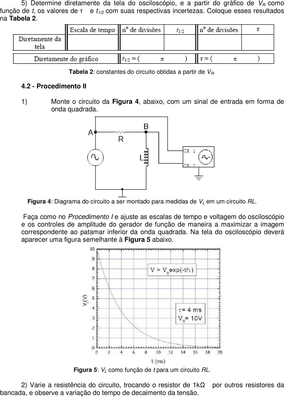 Figura 4: Diagrama do circuito a ser montado para medidas de V L em um circuito RL.