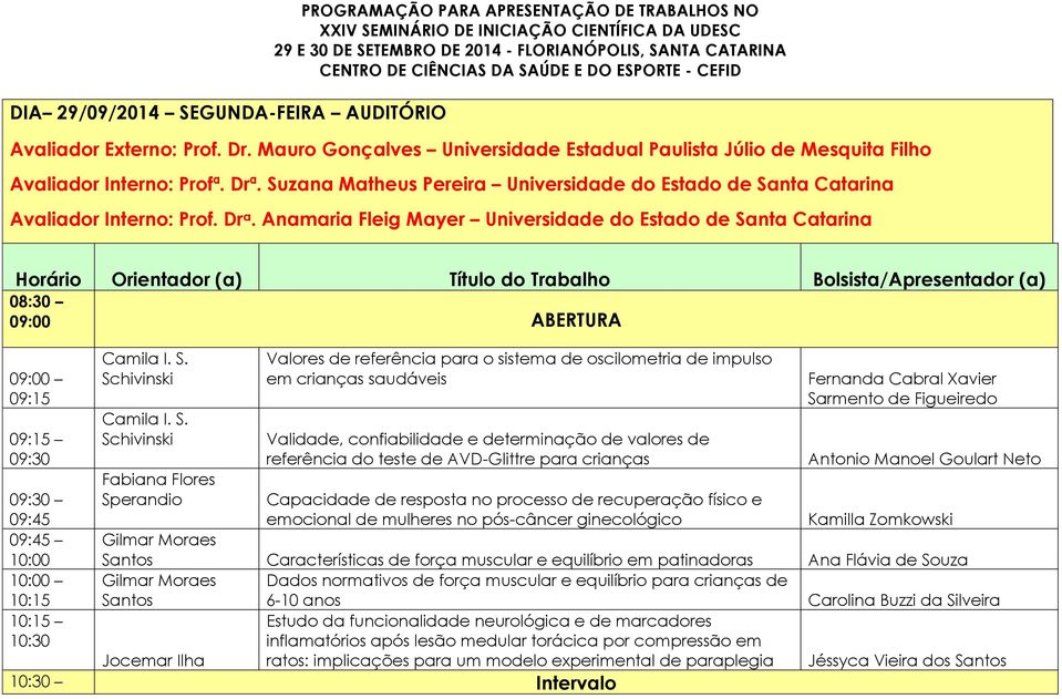 Suzana Matheus Pereira Universidade do Estado de Santa Catarina Avaliador Interno: Prof. Dr a.