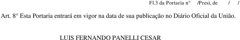 data de sua publicação no Diário