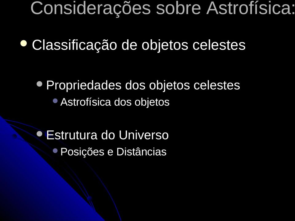 Propriedades dos objetos celestes