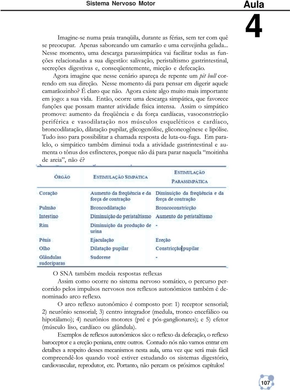 defecação. Agora imagine que nesse cenário apareça de repente um pit bull correndo em sua direção. Nesse momento dá para pensar em digerir aquele camarãozinho? É claro que não.