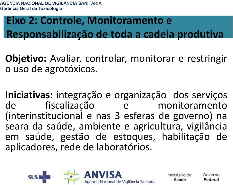 Iniciativas: integração e organização dos serviços de fiscalização e monitoramento (interinstitucional e