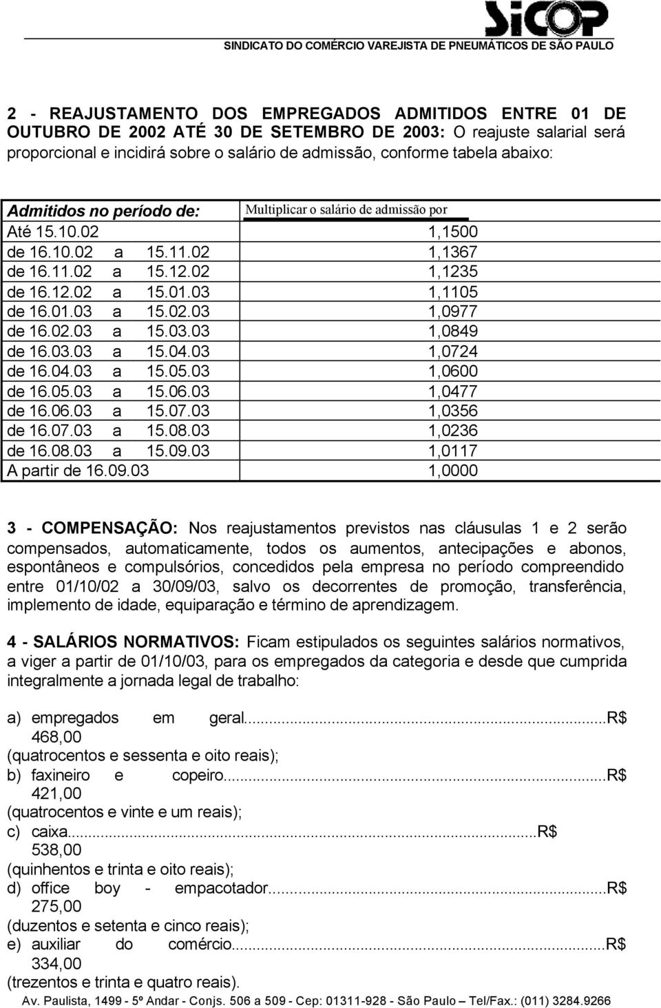 02.03 1,0977 de 16.02.03 a 15.03.03 1,0849 de 16.03.03 a 15.04.03 1,0724 de 16.04.03 a 15.05.03 1,0600 de 16.05.03 a 15.06.03 1,0477 de 16.06.03 a 15.07.03 1,0356 de 16.07.03 a 15.08.03 1,0236 de 16.