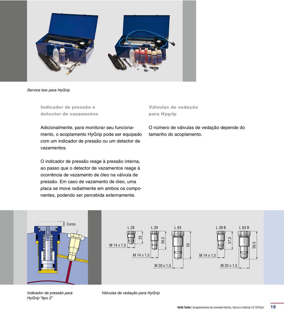 O indicador de pressão reage à pressão interna, ao passo que o detector de vazamentos reage à ocorrência de vazamento de óleo na válvula de pressão.