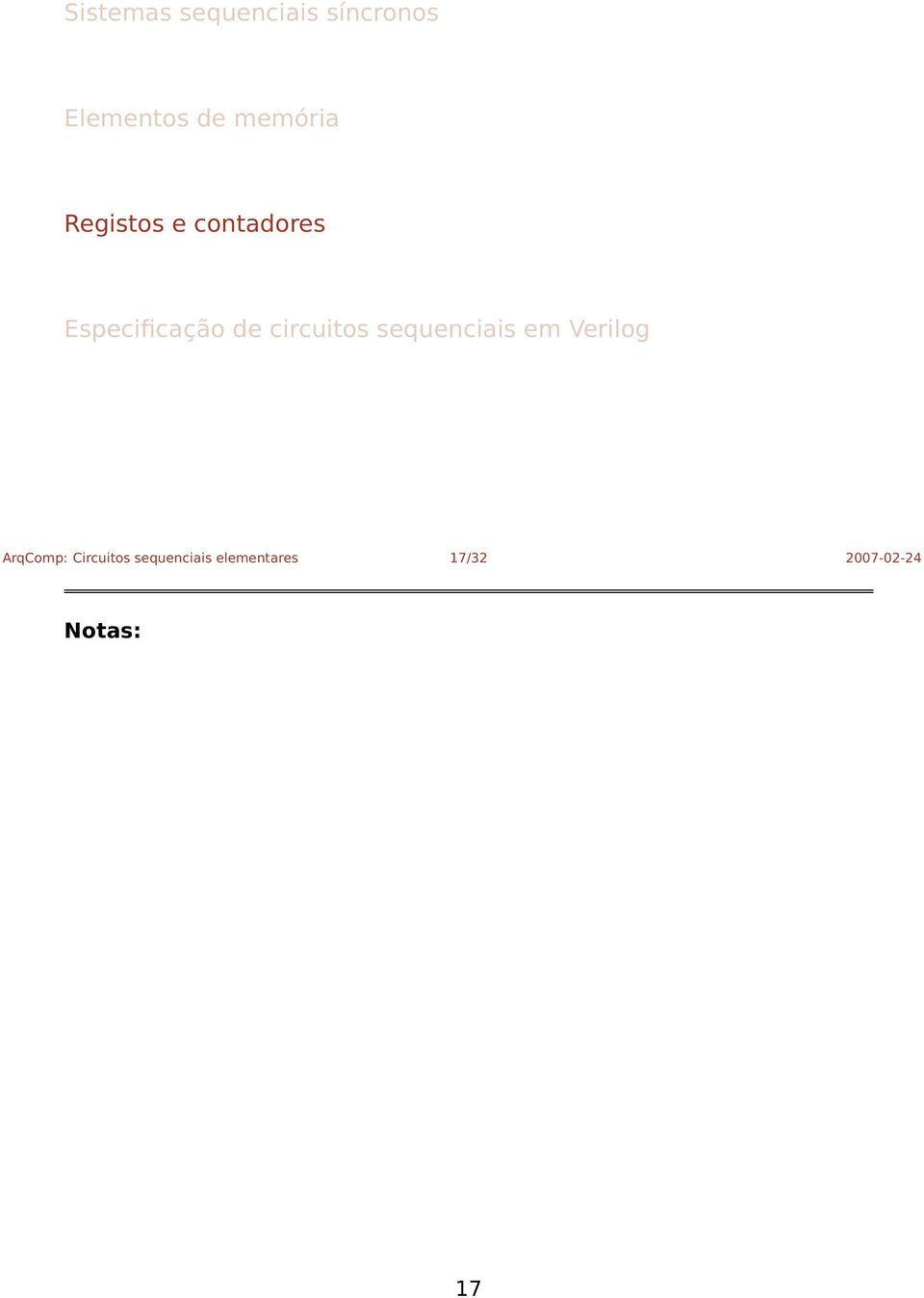 circuitos sequenciais em Verilog ArqComp: