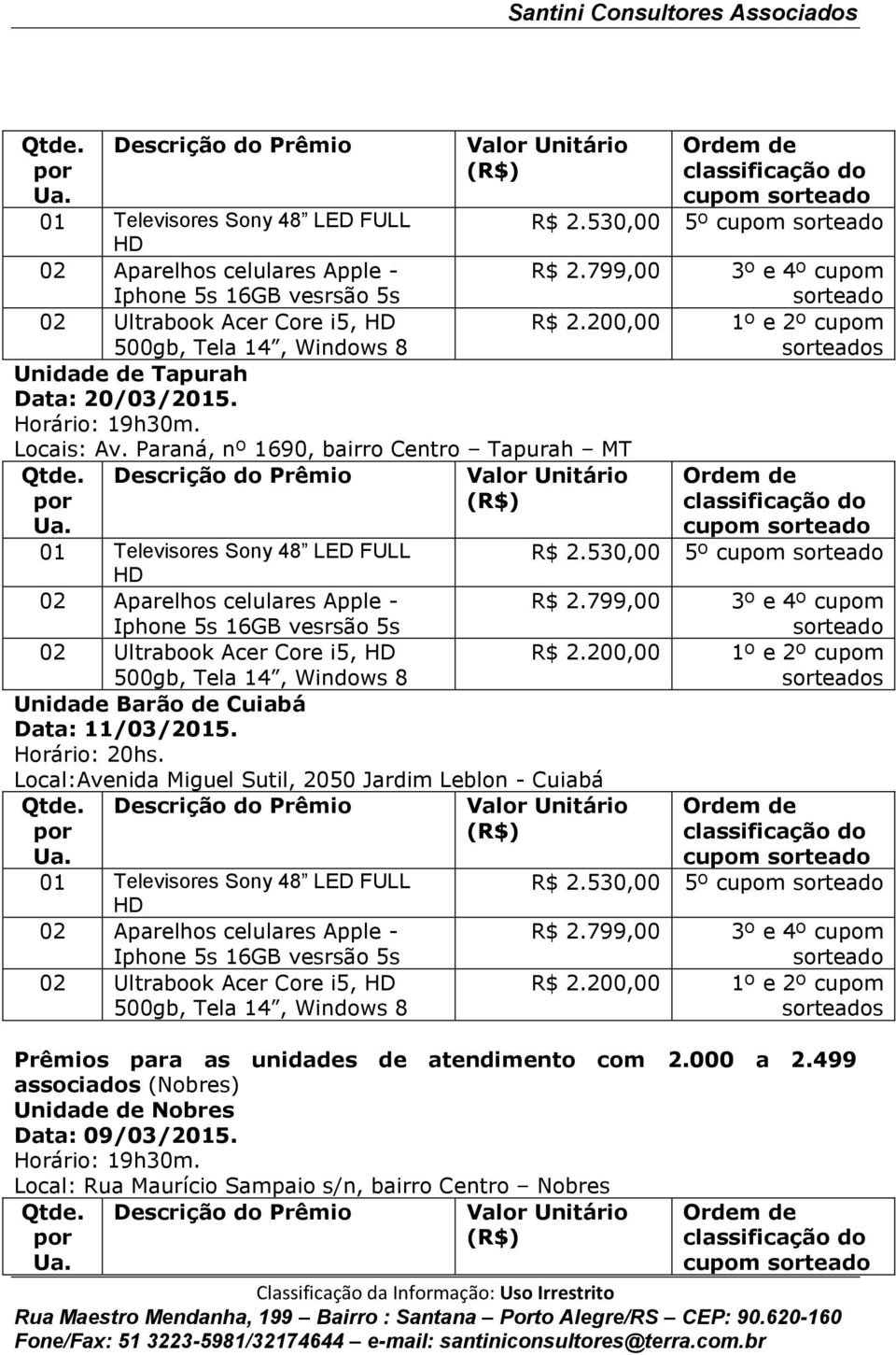 Local:Avenida Miguel Sutil, 2050 Jardim Leblon - Cuiabá 02 Ultrabook Acer Core i5, cupom R$ 2.530,00 5º cupom R$ 2.799,00 3º e 4º cupom s cupom R$ 2.