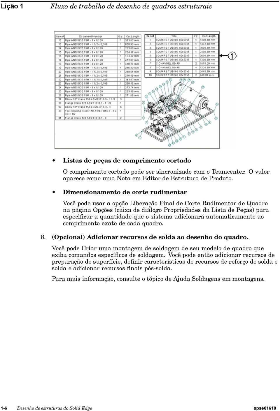 Dimensionamento de corte rudimentar Você pode usar a opção Liberação Final de Corte Rudimentar de Quadro na página Opções (caixa de diálogo Propriedades da Lista de Peças) para especificar a