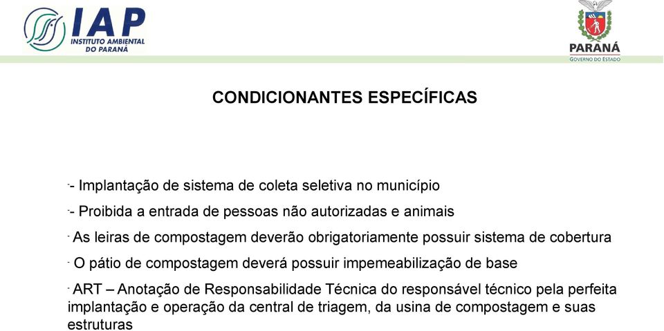 pátio de compostagem deverá possuir impemeabilização de base ART Anotação de Responsabilidade Técnica do