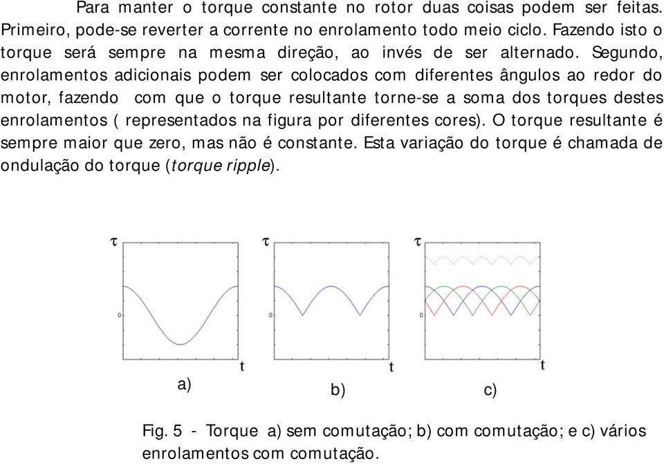 Segundo, enrolamentos adicionais podem ser colocados com diferentes ângulos ao redor do motor, fazendo com que o torque resultante torne-se a soma dos torques destes