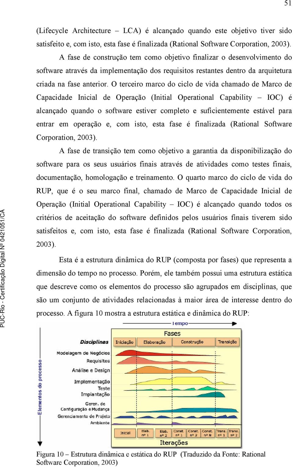 O terceiro marco do ciclo de vida chamado de Marco de Capacidade Inicial de Operação (Initial Operational Capability IOC) é alcançado quando o software estiver completo e suficientemente estável para