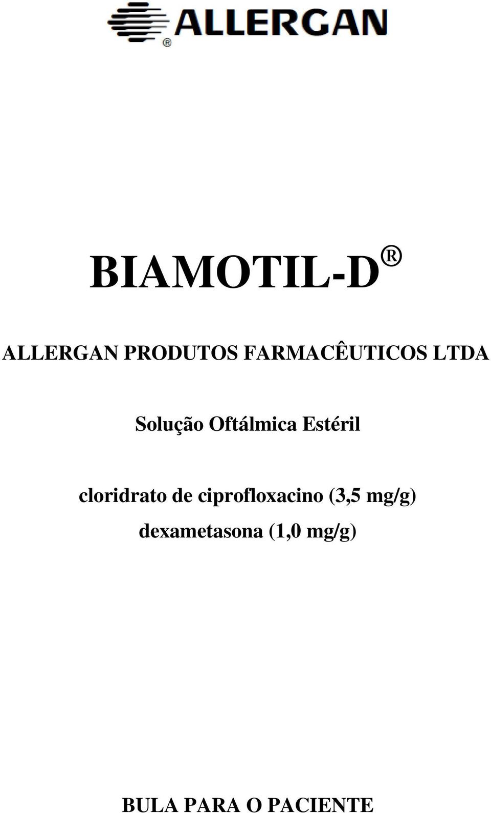 Estéril cloridrato de ciprofloxacino