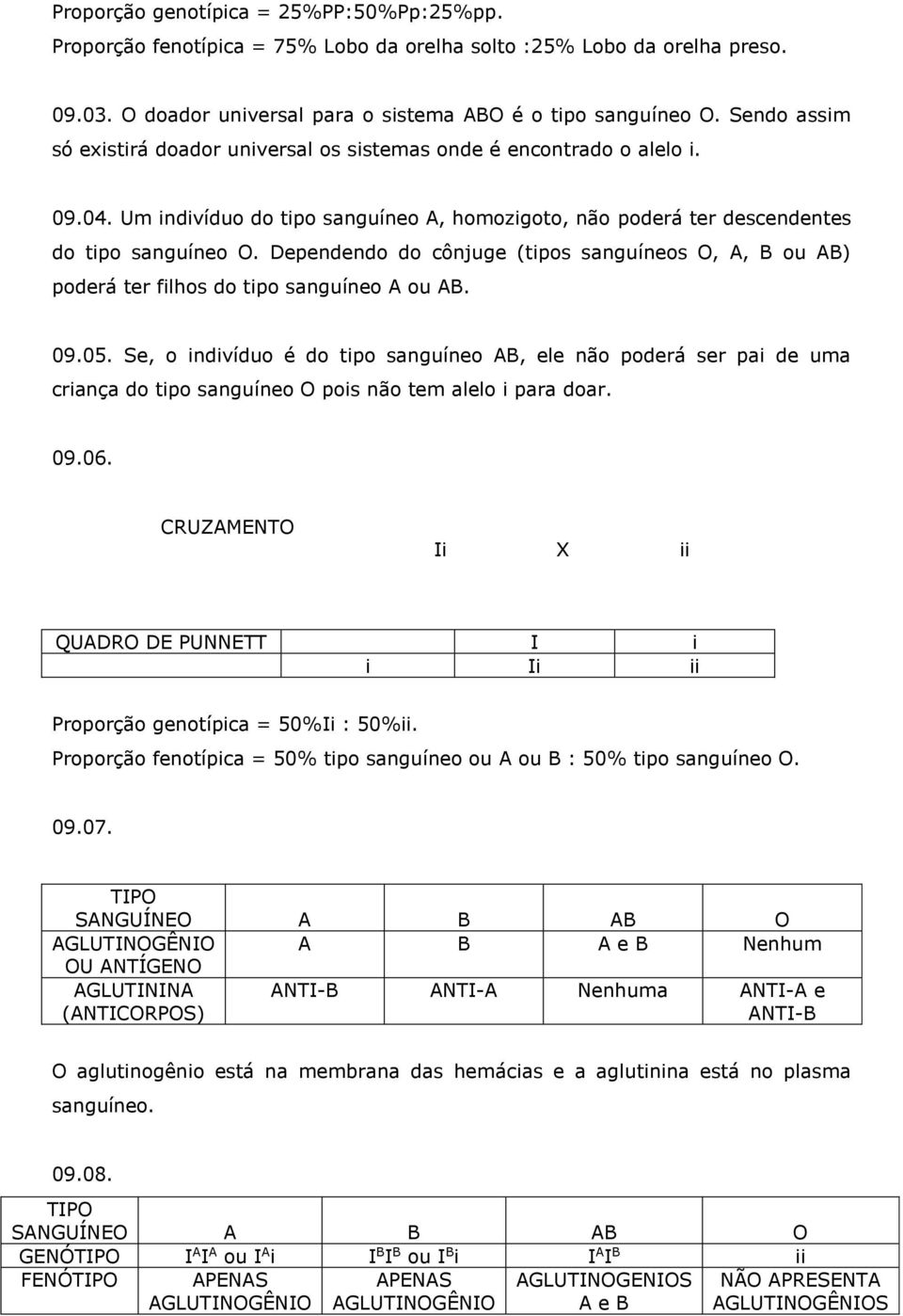 Dependendo do cônjuge (tipos snguíneos O, A, B ou AB) poderá ter filhos do tipo snguíneo A ou AB. 09.05.