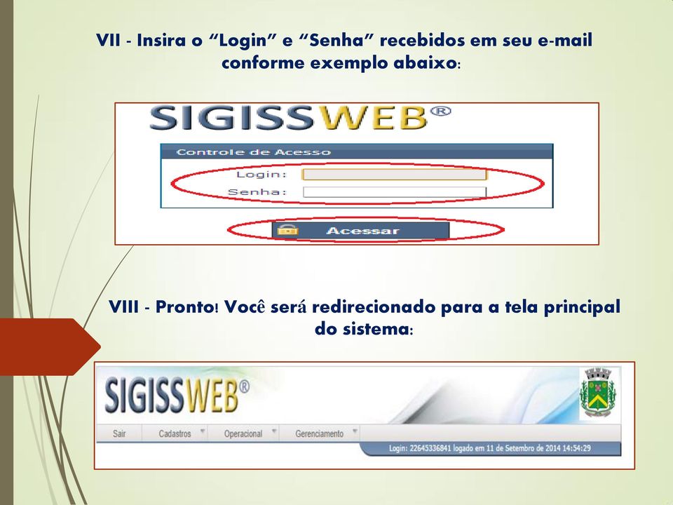 exemplo abaixo: VIII - Pronto!