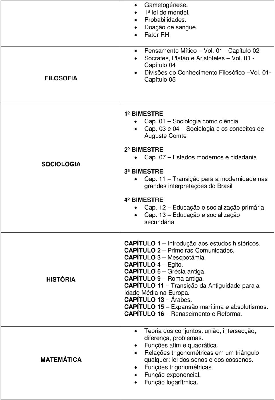 07 Estados modernos e cidadania Cap. 11 Transição para a modernidade nas grandes interpretações do Brasil Cap. 12 Educação e socialização primária Cap.