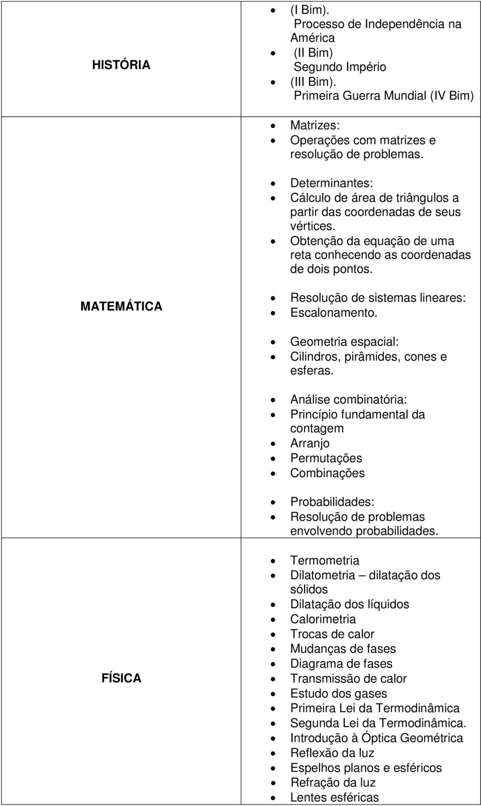 MATEMÁTICA Resolução de sistemas lineares: Escalonamento. Geometria espacial: Cilindros, pirâmides, cones e esferas.