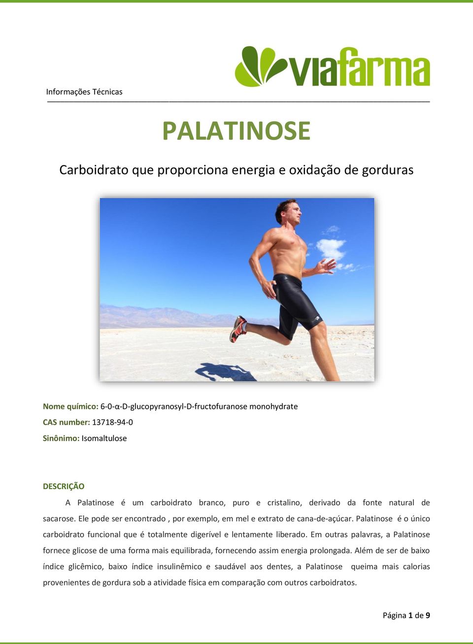 Palatinose é o único carboidrato funcional que é totalmente digerível e lentamente liberado.