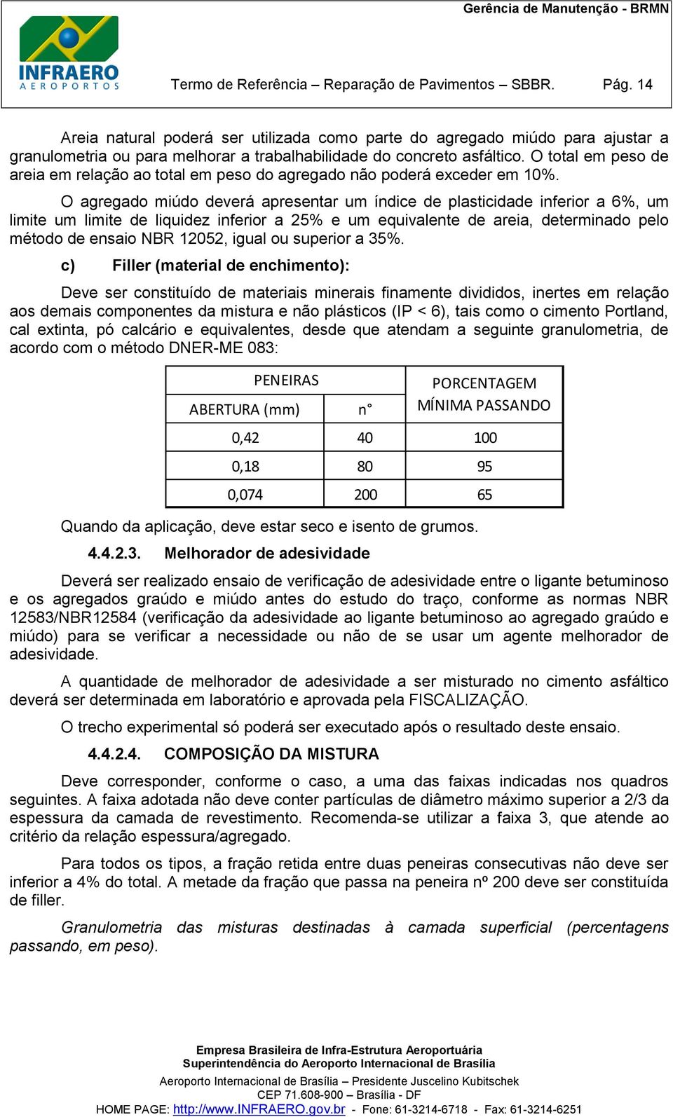 O total em peso de areia em relação ao total em peso do agregado não poderá exceder em 10%.