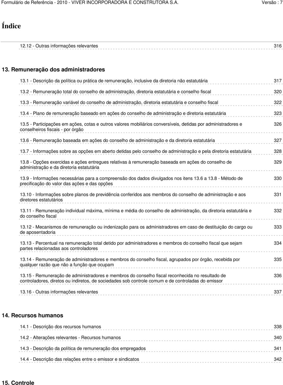 3 - Remuneração variável do conselho de administração, diretoria estatutária e conselho fiscal 322 13.