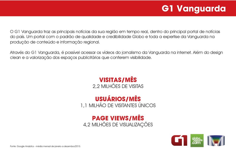 Através do G1 Vanguarda, é possível acessar os vídeos do jornalismo da Vanguarda na internet.