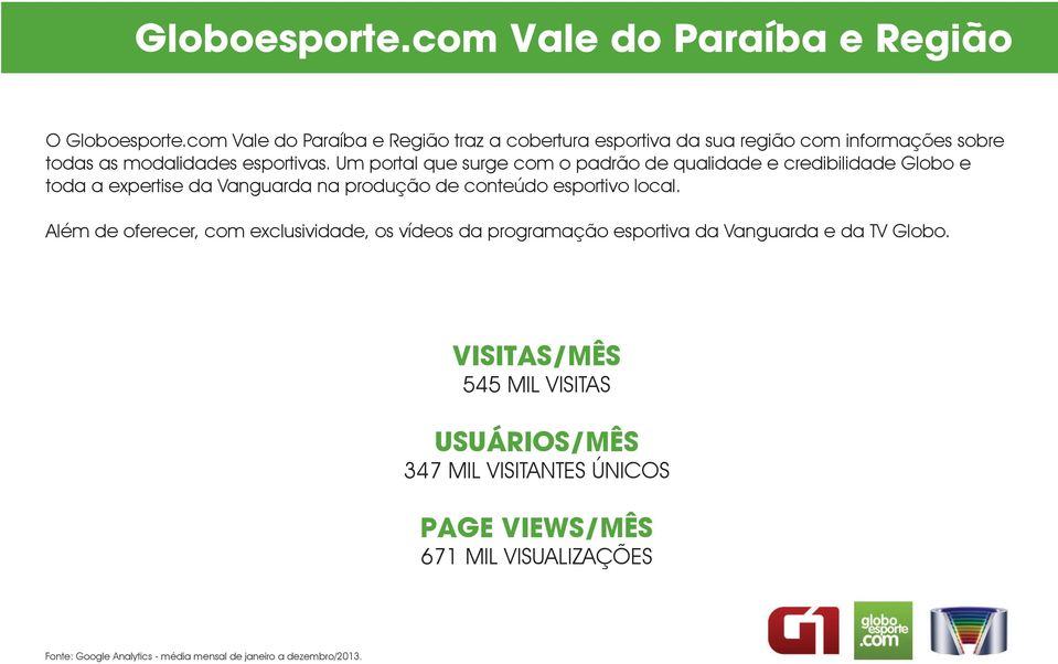 Um portal que surge com o padrão de qualidade e credibilidade Globo e toda a expertise da Vanguarda na produção de conteúdo esportivo local.