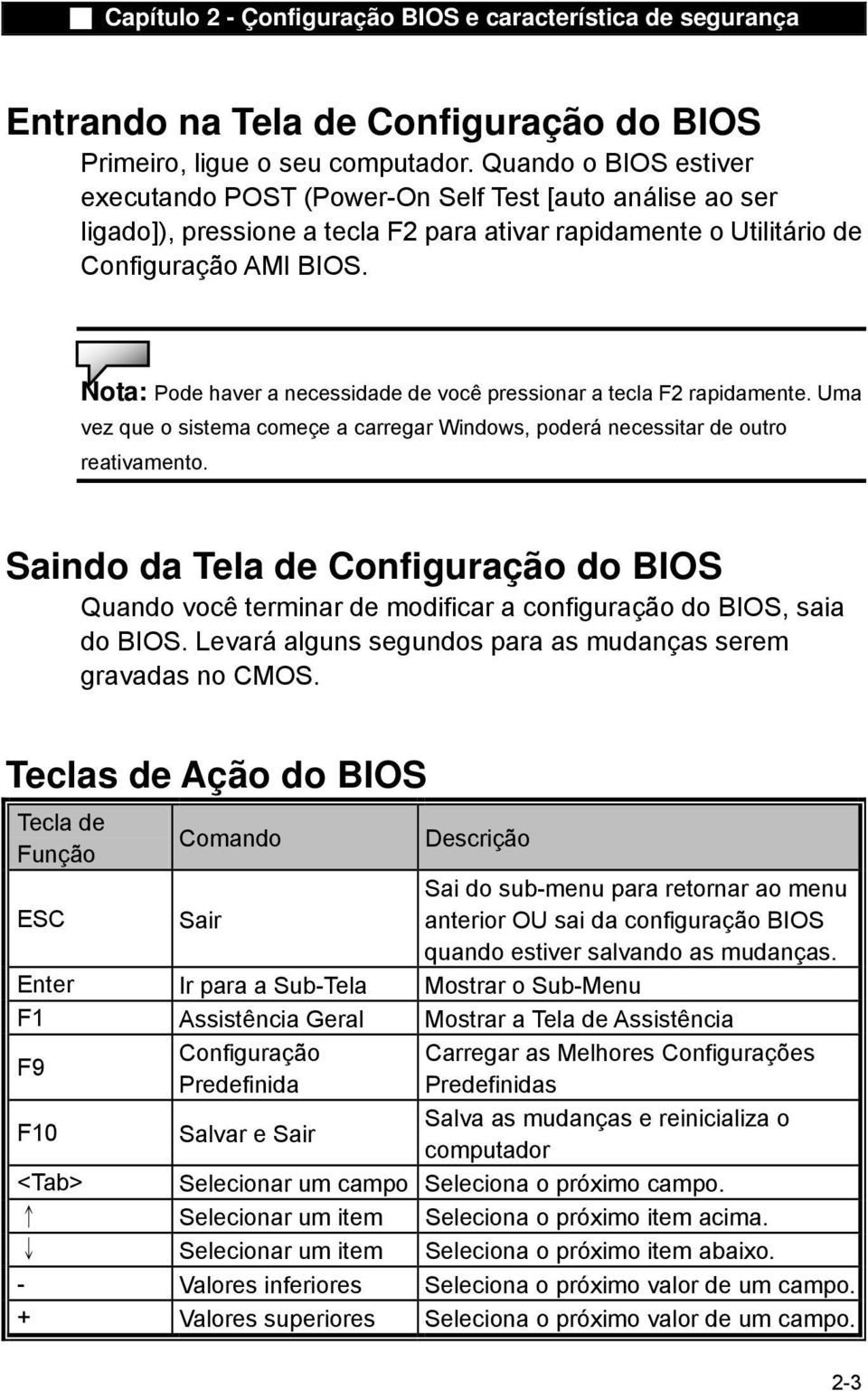 Nota: Pode haver a necessidade de você pressionar a tecla F2 rapidamente. Uma vez que o sistema começe a carregar Windows, poderá necessitar de outro reativamento.