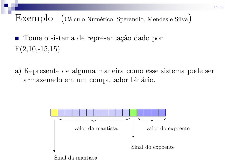 F(2,10,-15,15) a) Represente de alguma maneira como esse sistema pode