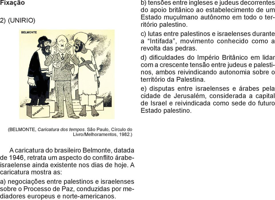 d) dificuldades do Império Britânico em lidar com a crescente tensão entre judeus e palestinos, ambos reivindicando autonomia sobre o território da Palestina.