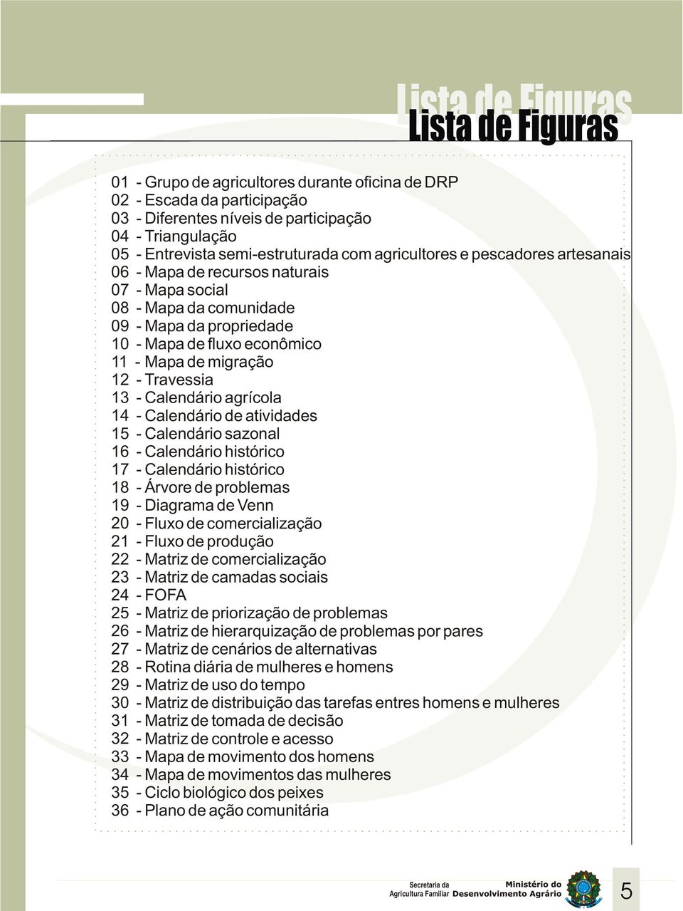 migração 12 - Travessia 13 - Calendário agrícola 14 - Calendário de atividades 15 - Calendário sazonal 16 - Calendário histórico 17 - Calendário histórico 18 - Árvore de problemas 19 - Diagrama de