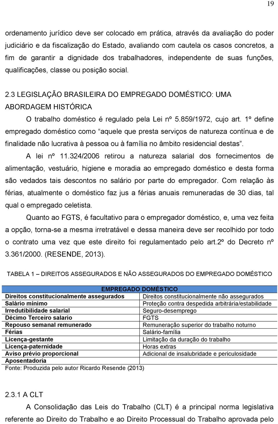 3 LEGISLAÇÃO BRASILEIRA DO EMPREGADO DOMÉSTICO: UMA ABORDAGEM HISTÓRICA O trabalho doméstico é regulado pela Lei nº 5.859/1972, cujo art.