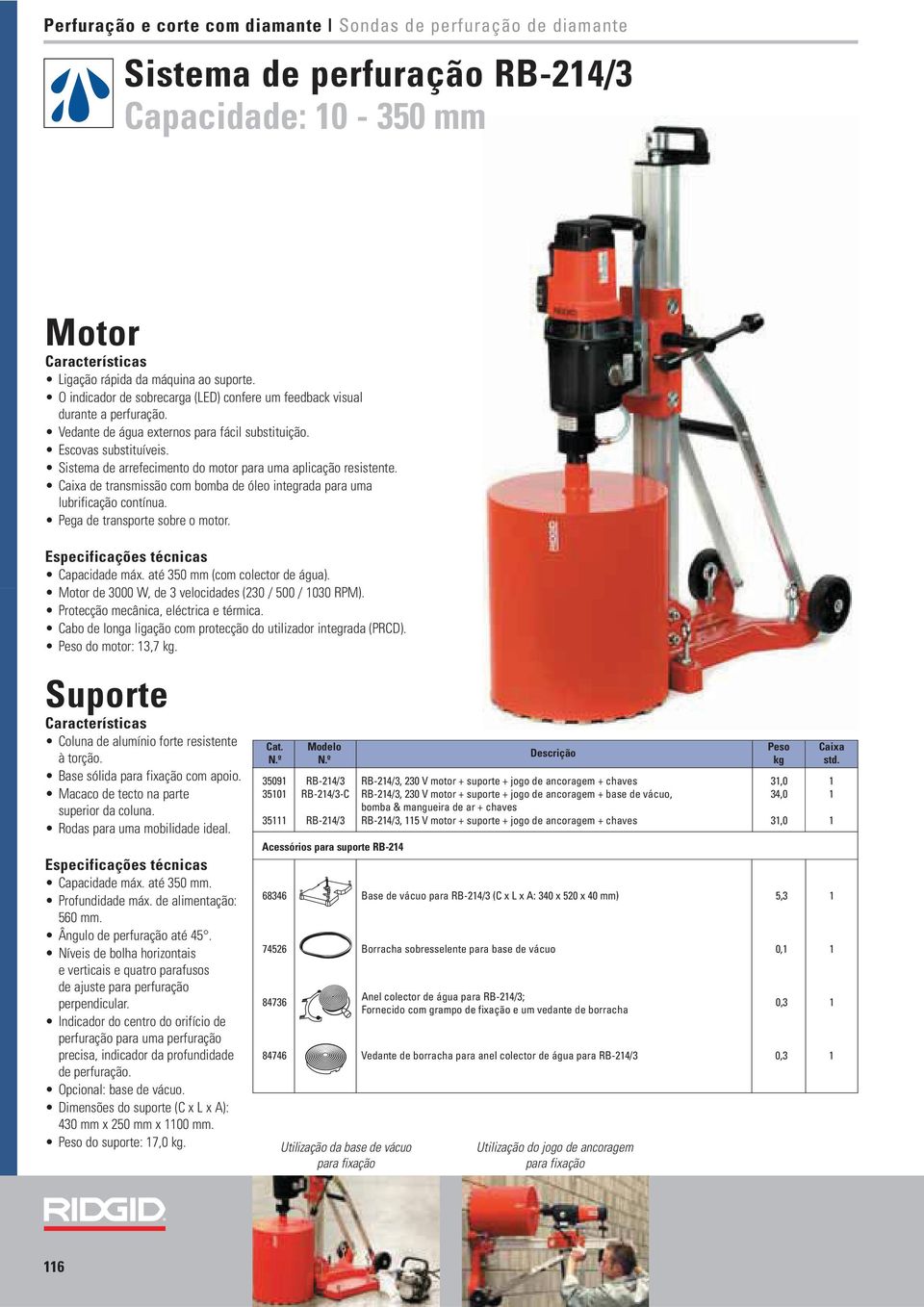 Sistema de arrefecimento do motor para uma aplicação resistente. de transmissão com bomba de óleo integrada para uma lubrificação contínua. Pega de transporte sobre o motor. Capacidade máx.